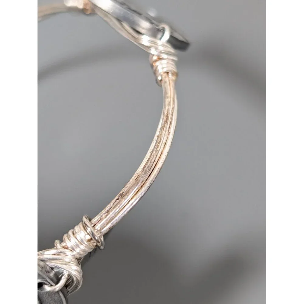 Bourbon‎ and Boweties Horse Equestrian Polo Bangle Bracelet 7.5 in Silver Tone
